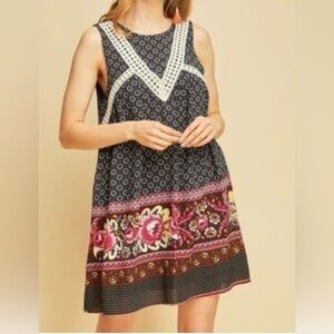 Entro sleeveless floral relaxed fit dress S NEW